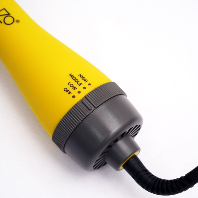 ENZO Brosse Soufflante Professionnelle 2-en-1 Séchage & Volume (Édition Jaune) – Image 2